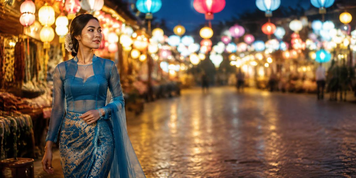 မြန်မာ့ရိုးရာ Andar Bahar ဂိမ်းအပြင် ဂေါ်လမ် ချည်အဝတ်ဆင်နေသူများ